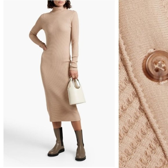 NWT! THE RANGE Waffle-knit cotton-blend midi dress Size 2